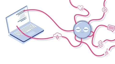 Artificial intelligence thinking network Video stock 164236978