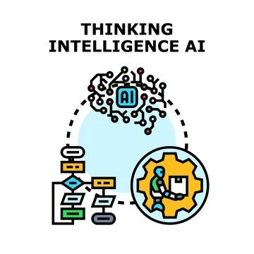Artificial intelligence thinking process automation concept 스톡 일러스트