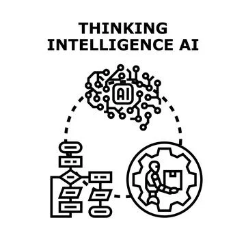 Artificial intelligence thinking process automation concept 스톡 일러스트