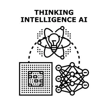 Artificial intelligence thinking process concept vector illustration 스톡 일러스트