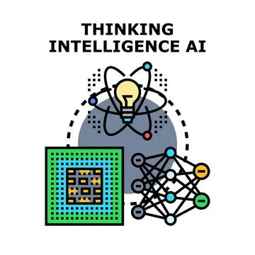 Artificial intelligence thinking process concept vector illustration Illustrazione stock