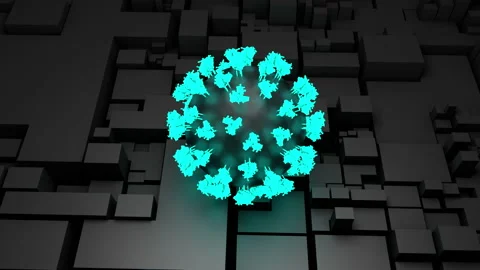 Artificial intelligence tracks coronavirus spread, Technology and AI algorithms Stock Footage 133609598