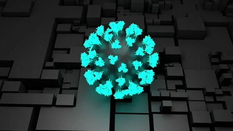 Artificial intelligence tracks coronavirus spread, Technology and AI algorithms Stock Footage 133614615