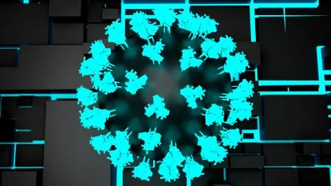 Artificial intelligence tracks coronavirus spread, Technology and AI algorithms Иллюстрация