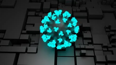 Artificial intelligence tracks coronavirus spread, Technology and AI algorithms Stock Illustration