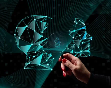 Artificial intelligence training based on the available information. Proces.. 스톡 일러스트