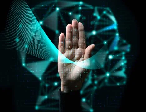 Artificial intelligence training based on the available information. Proce... Stock Photos