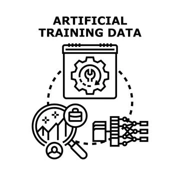 Artificial intelligence training data analysis process Stock Illustration