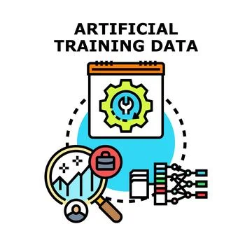 Artificial intelligence training data analysis process Stock Illustration