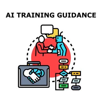 Artificial intelligence training guidance concept vector Stock Illustration