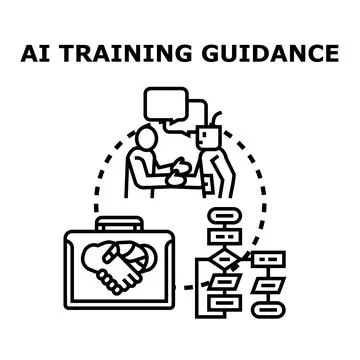 Artificial intelligence training guidance concept vector Stock Illustration