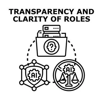 Artificial intelligence transparency and ethical clarity concept Stock Illustration