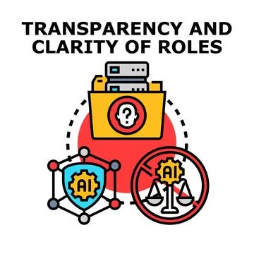 Artificial intelligence transparency and ethical clarity concept Stock Illustration
