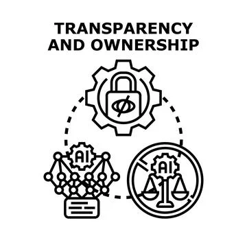 Artificial intelligence transparency and ownership concept Illustrazione stock