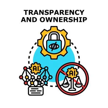Artificial intelligence transparency and ownership concept Stock Illustration