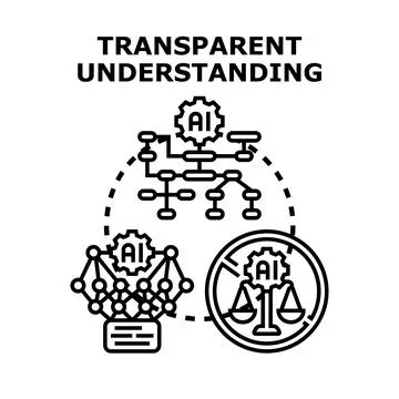 Artificial intelligence transparently understanding data structure and ethics Stockillustratie