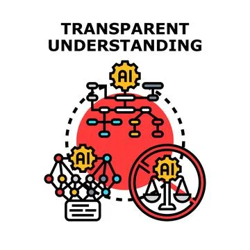 Artificial intelligence transparently understanding data structure and ethics Stock Illustration