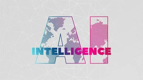 Artificial intelligence. Triangle background. AI symbol. Deep learning 스톡 일러스트
