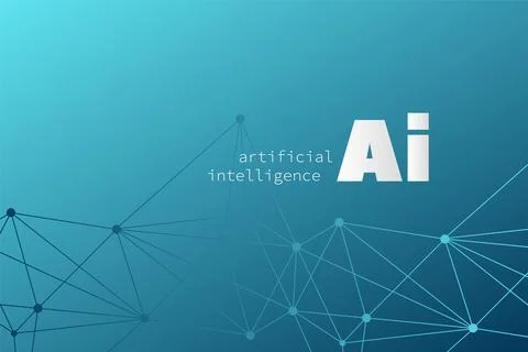 Artificial Intelligence. Triangle background. Network pattern イラスト素材