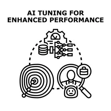 Artificial intelligence tuning for enhanced business performance Stock Illustration