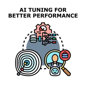 Artificial intelligence tuning for improved performance optimization Stock Illustration