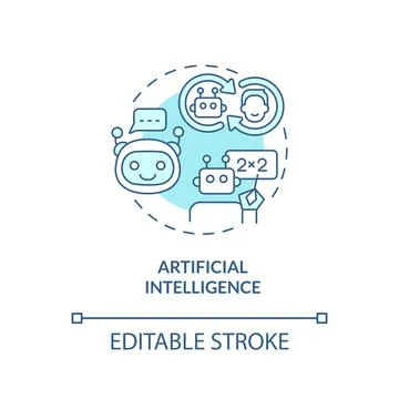 Artificial intelligence turquoise concept icon 스톡 일러스트