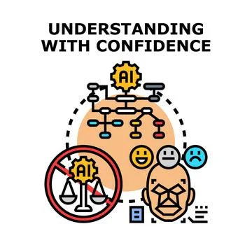 Artificial intelligence understanding process with confidence concept Stock Illustration