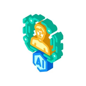 Artificial intelligence user identity and digital character Stock Illustration