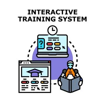 Artificial intelligence using interactive training system for e learning Stock Illustration