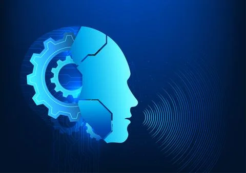 Artificial intelligence that is uttering commands, reflecting Generative AI.. Stockillustratie