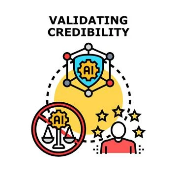Artificial intelligence validating credibility and reliable trust Stock Illustration