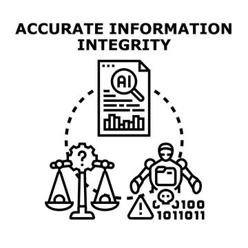 Artificial intelligence validating data accuracy and integrity Stockillustratie