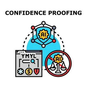 Artificial intelligence validating digital information for trustworthiness Stock Illustration