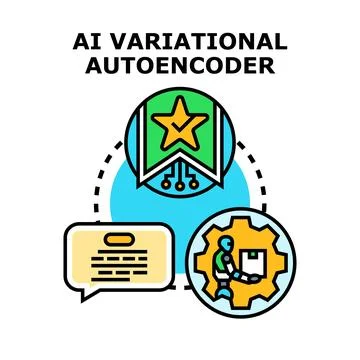 Artificial intelligence variational autoencoder concept illustration Stockillustratie