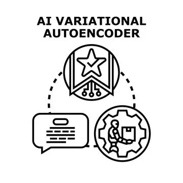 Artificial intelligence variational autoencoder concept illustration 스톡 일러스트