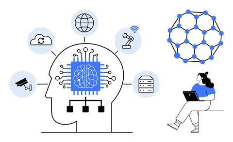 Artificial Intelligence in Various Applications with Human Brain and Networ.. 库存插图