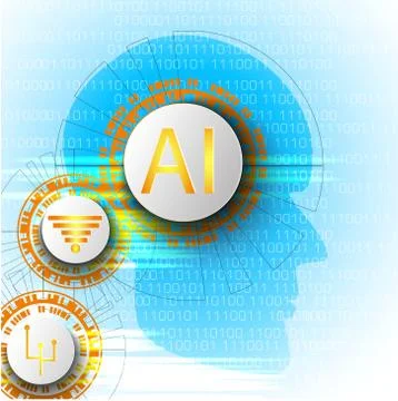 Artificial intelligence. Vector abstract illustration, technology and scien.. Stock Illustration