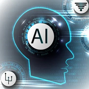 Artificial intelligence. Vector abstract illustration, technology and scien.. Stock Illustration