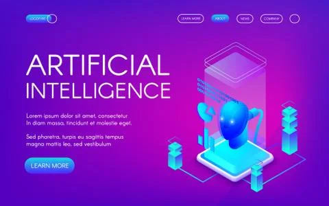 Artificial intelligence vector illustration Stock Illustration