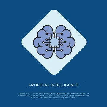 Artificial intelligence vector illustration. Machine learning model concept Stock Illustration