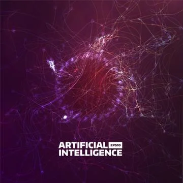 Artificial intelligence vector illustration. Turbulence flow trail. Futuristi Illustrazione stock