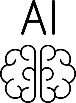 Artificial intelligence vector line icons set logo or background . AI technology Stock Illustration