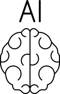 Artificial intelligence vector line icons set logo or background . AI technology Stock Illustration