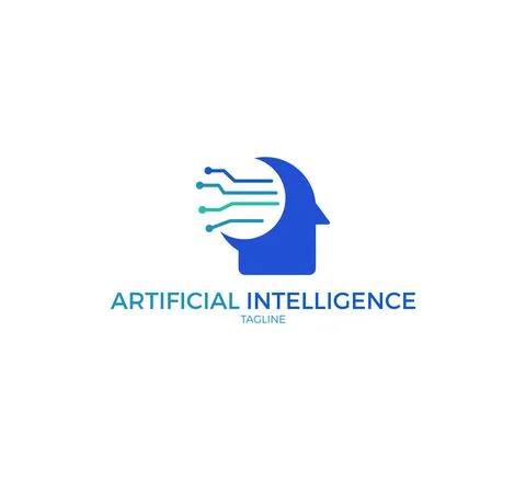 Artificial intelligence vector logo template design Illustrazione stock