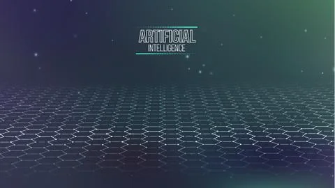 Artificial intelligence vector wave light background digital wallpaper Illustrazione stock