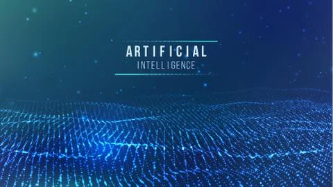 Artificial intelligence vector wave light background digital wallpaper 库存插图