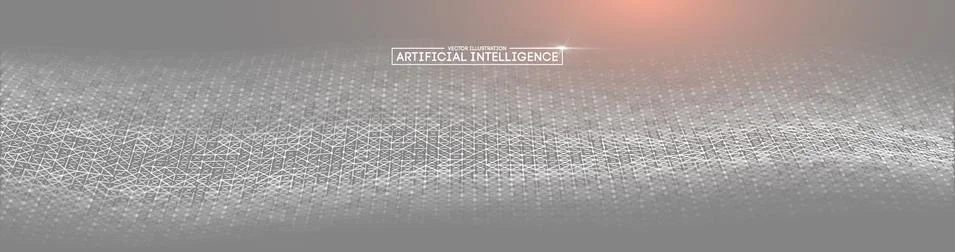 Artificial intelligence vector wave light background digital wallpaper 库存插图