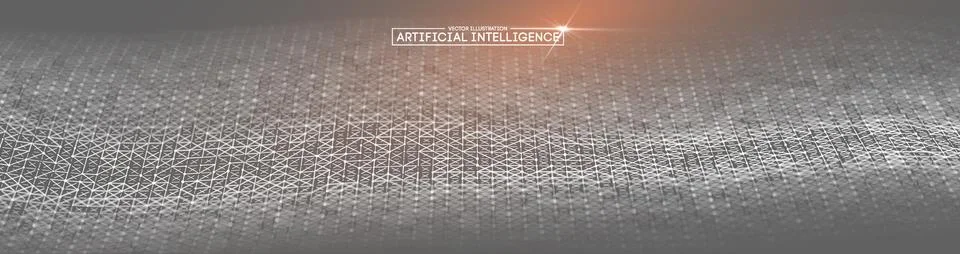 Artificial intelligence vector wave light background digital wallpaper 库存插图