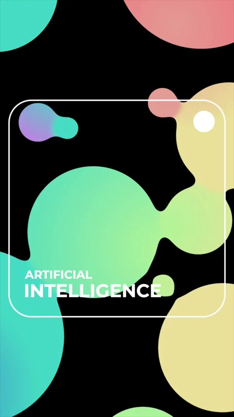 Artificial Intelligence Vertical Animation with Colorful Abstract Shapes 스톡 동영상 347162903