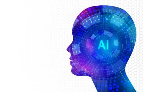 Artificial intelligence, virtual emulation, science technology. Neural networ Stock Illustration